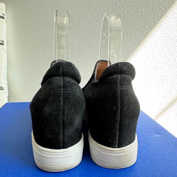Nordstrom Caslon Allie Black Suede Wedge Slip On Sneaker size 7.5 - Picture 2 of 10
